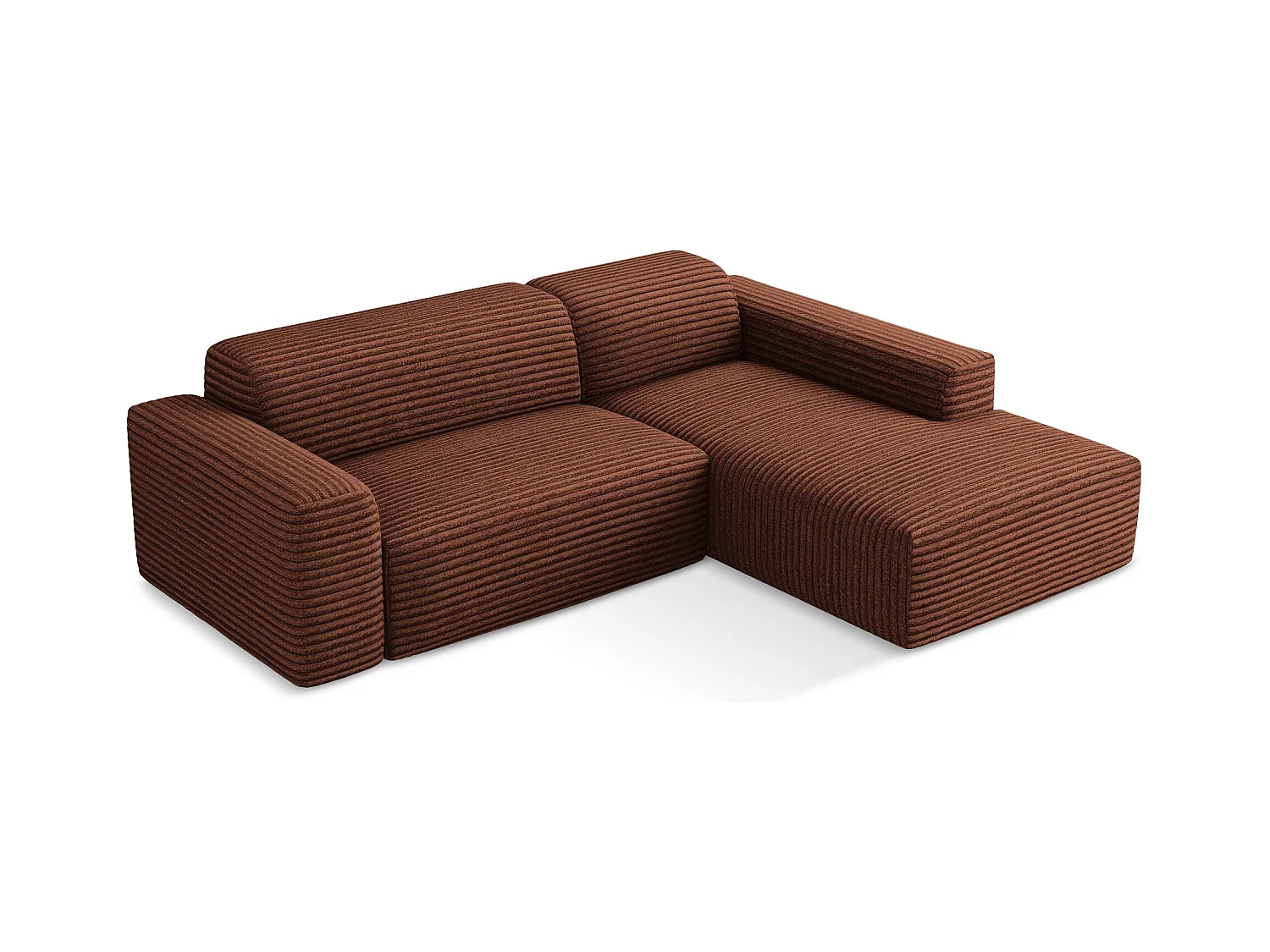 3-Sitzer Modulares Ecksofa - Ecke Rechts - Cord - Terrakotta - KELI