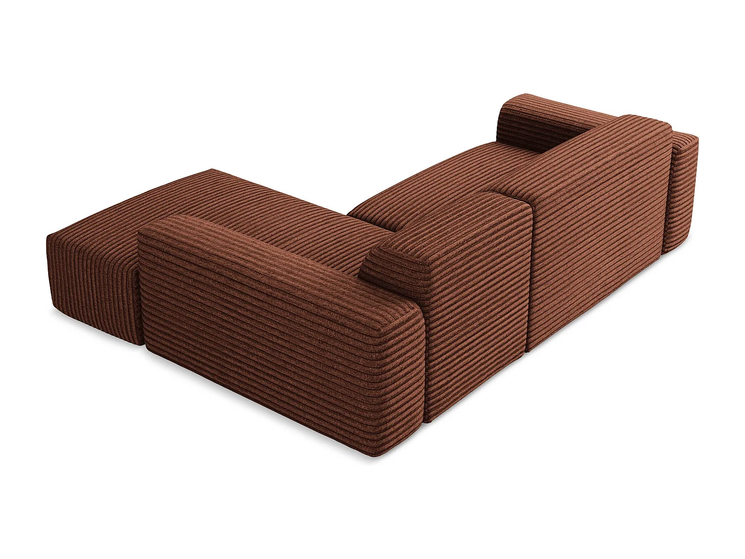 3-Sitzer Modulares Ecksofa - Ecke Rechts - Cord - Terrakotta - KELI