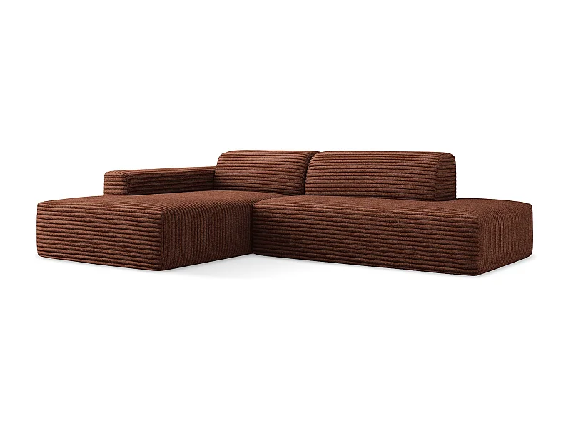 3-Sitzer Modulares Ecksofa - Ecke Rechts - Cord - Terrakotta - KELI