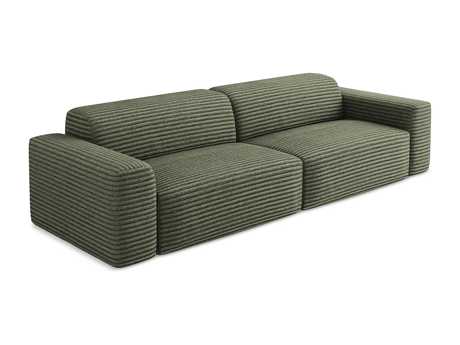 Modulares 4-Sitzer Sofa - - Cord - Olive - KELI