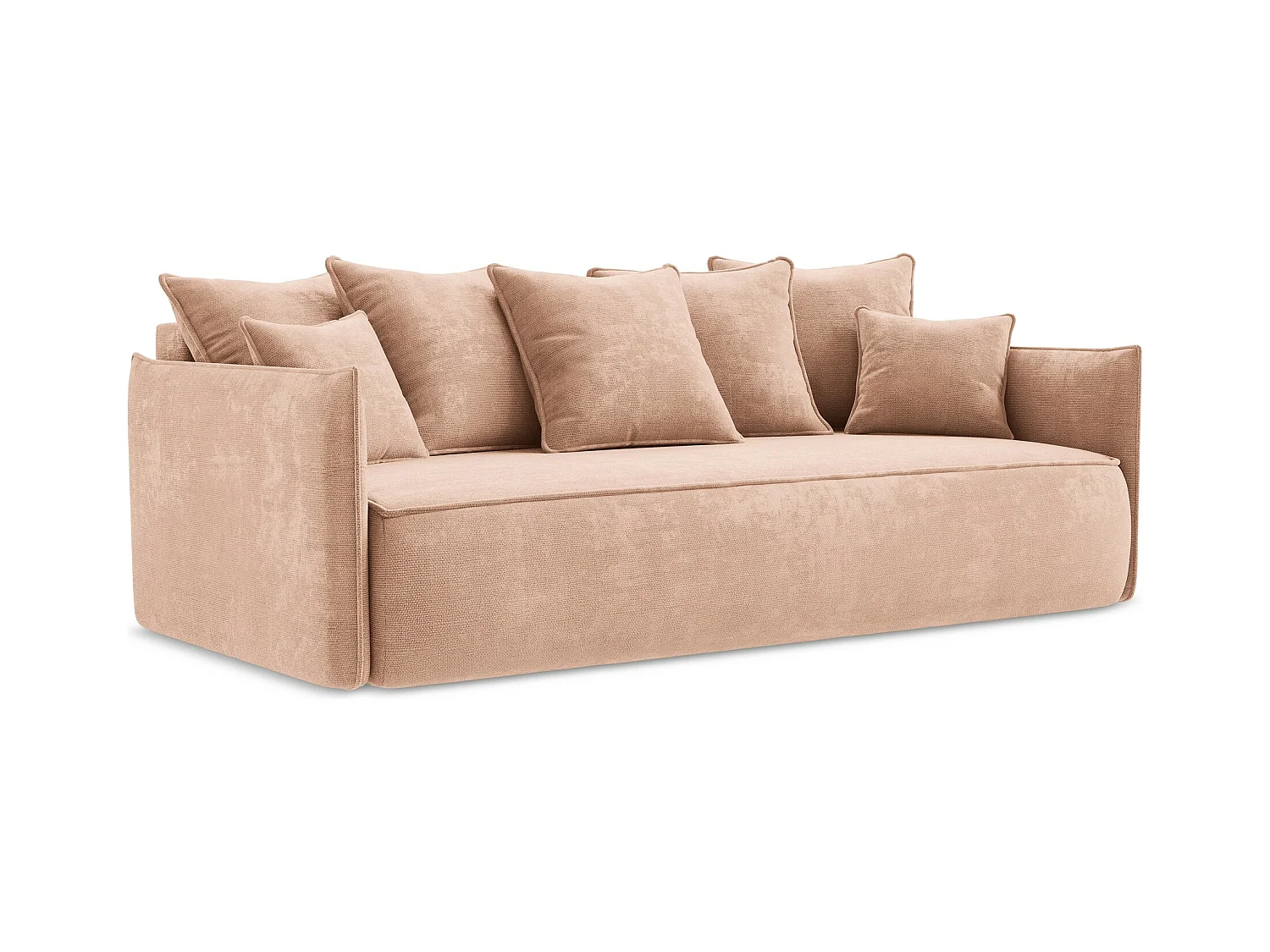 3-Sitzer Sofa mit Schlaffunktion - - Chenille - Pfirsich - HULA