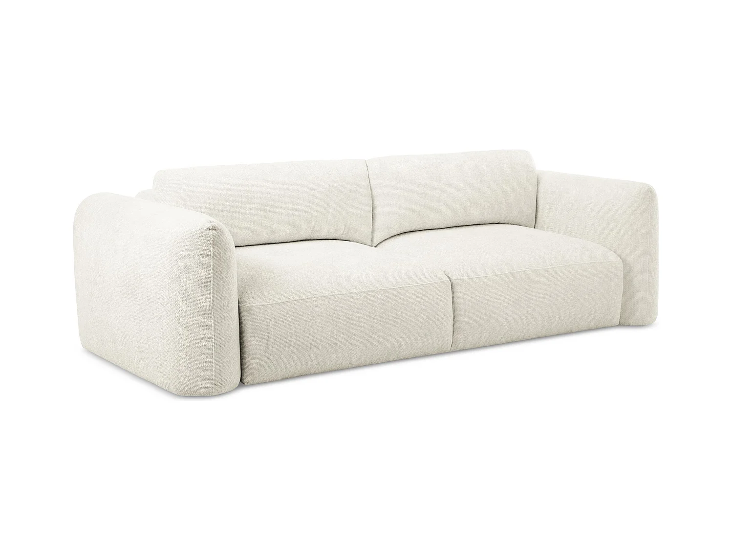 3-Sitzer Sofa mit Schlaffunktion - - Chenille - Weiß - MELE