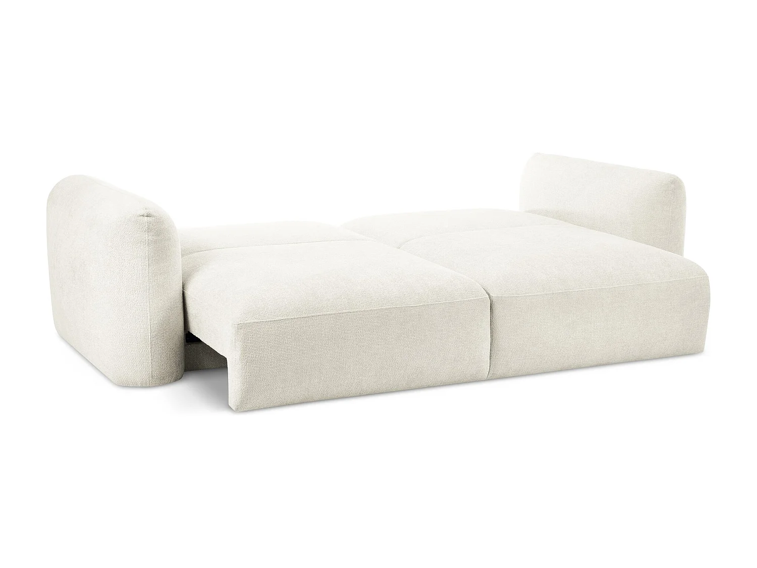 Sofá de 3 lugares convertível em tecido chenille branco - MELE