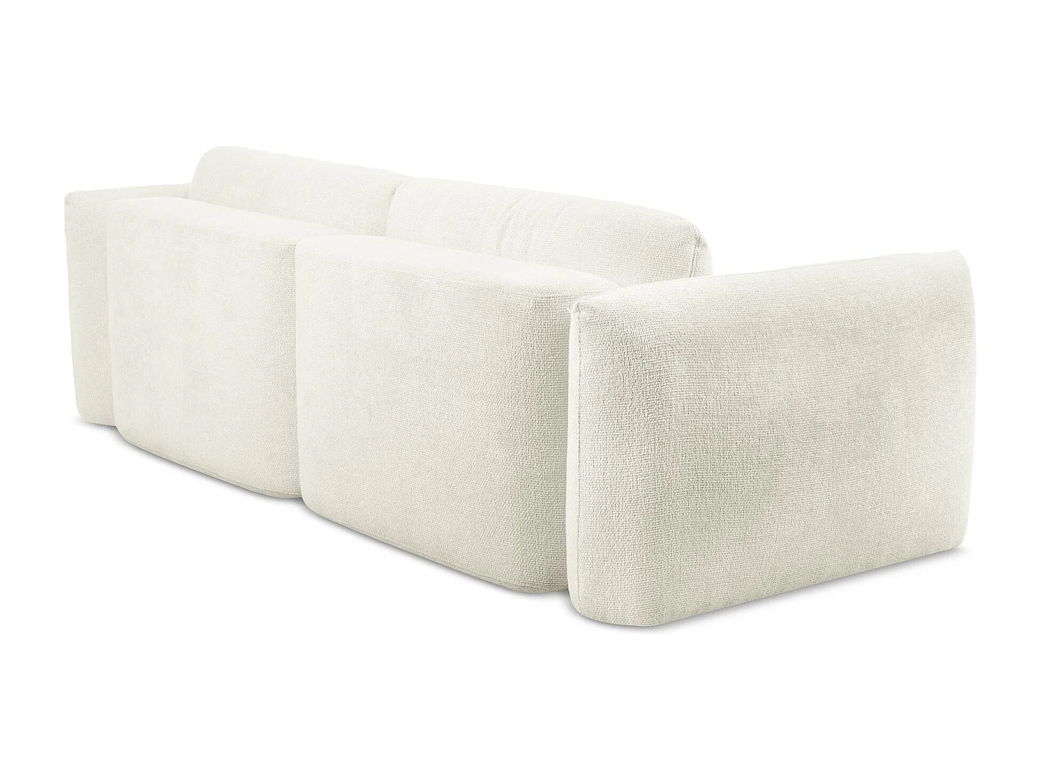 Sofá de 3 lugares convertível em tecido chenille branco - MELE