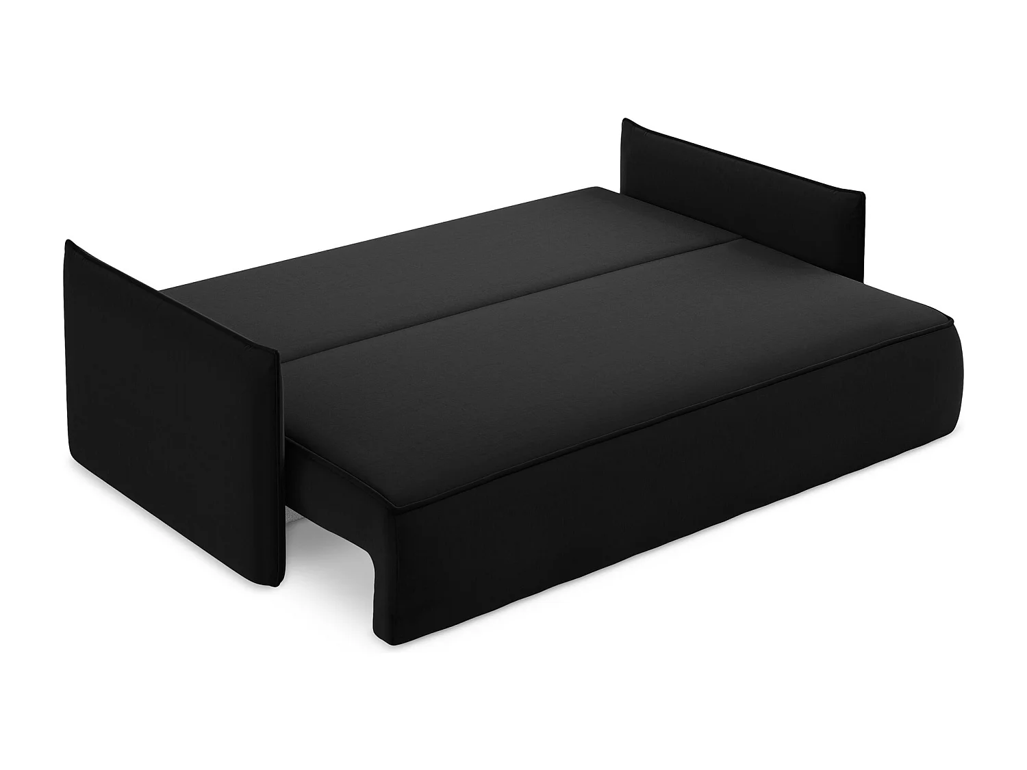 Canapé 3 places convertible en velours - noir - HULA