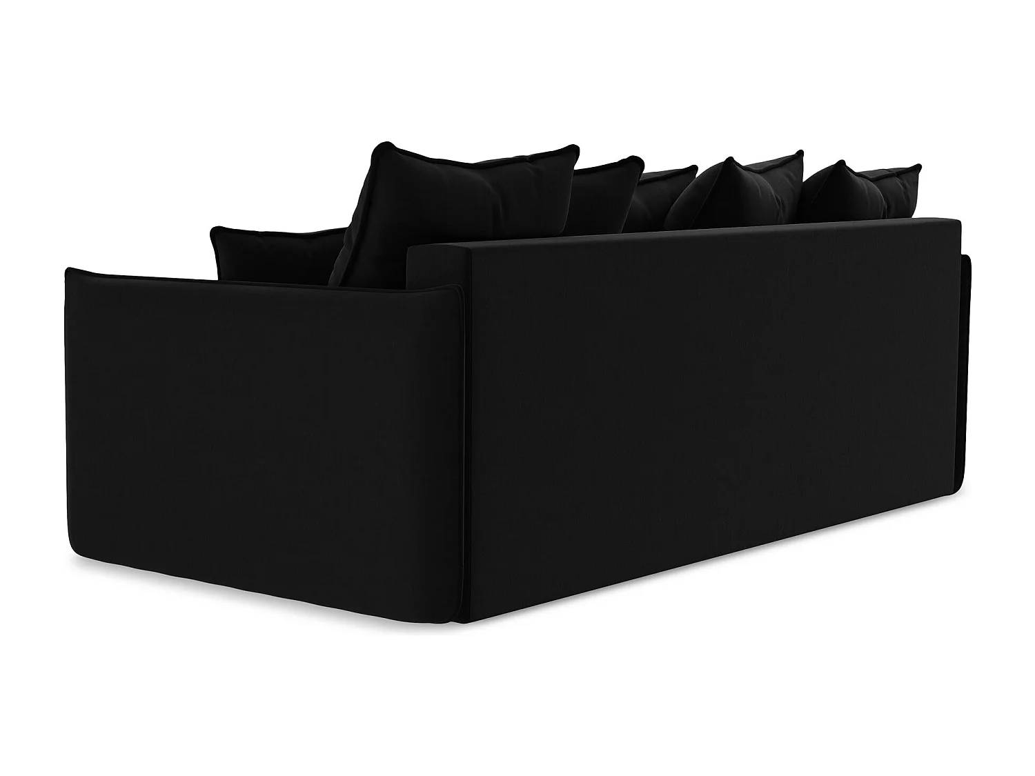 Canapé 3 places convertible en velours - noir - HULA