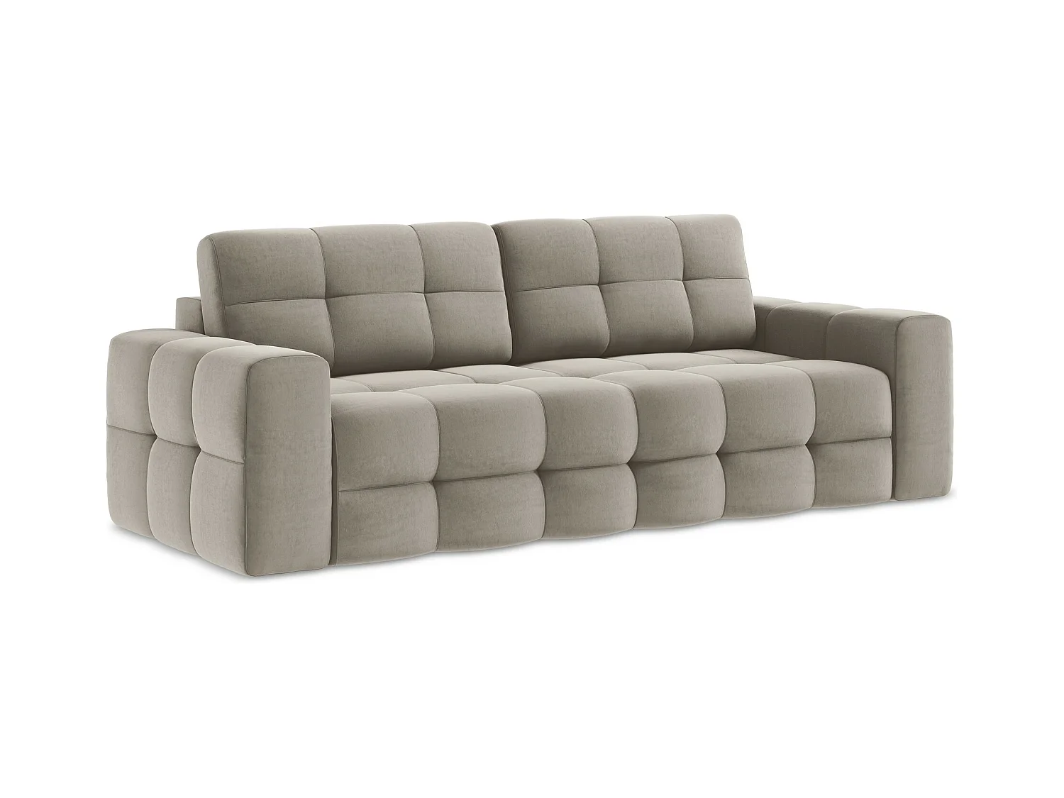 Canapé 3 places convertible en velours - taupe - MILU