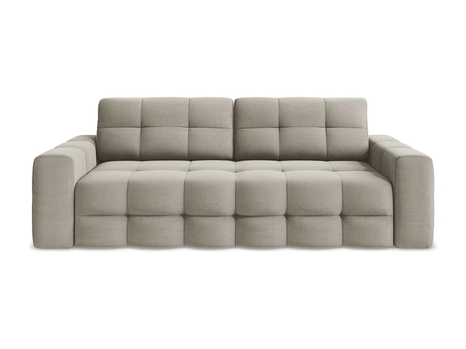 Canapé 3 places convertible en velours - taupe - MILU