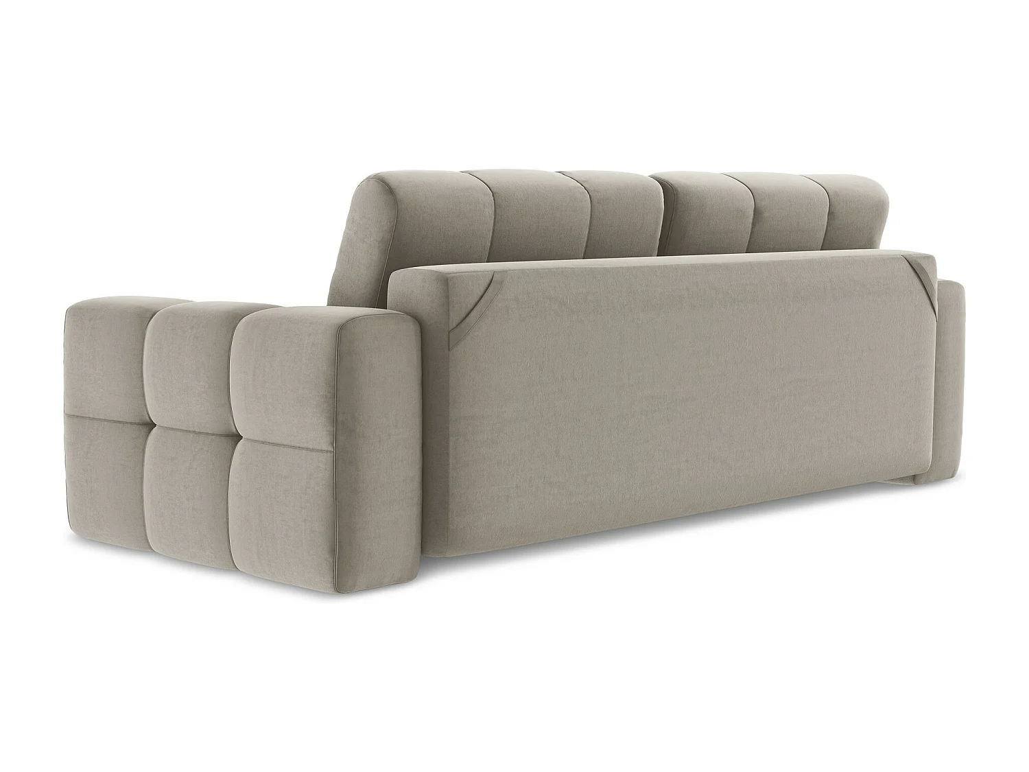 Canapé 3 places convertible en velours - taupe - MILU