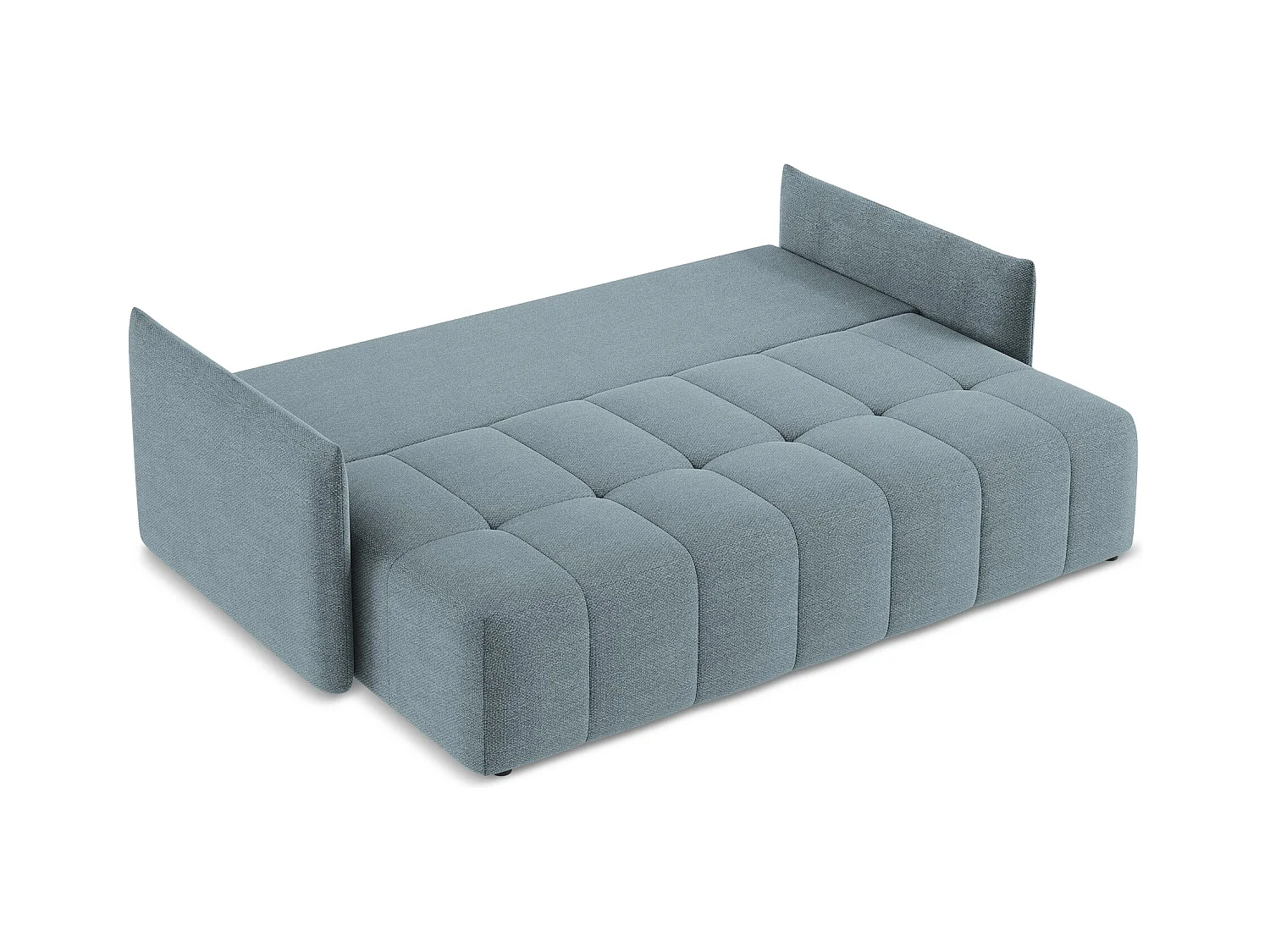 3-Sitzer Sofa mit Schlaffunktion - - Bouclé - Jeans - MOKU