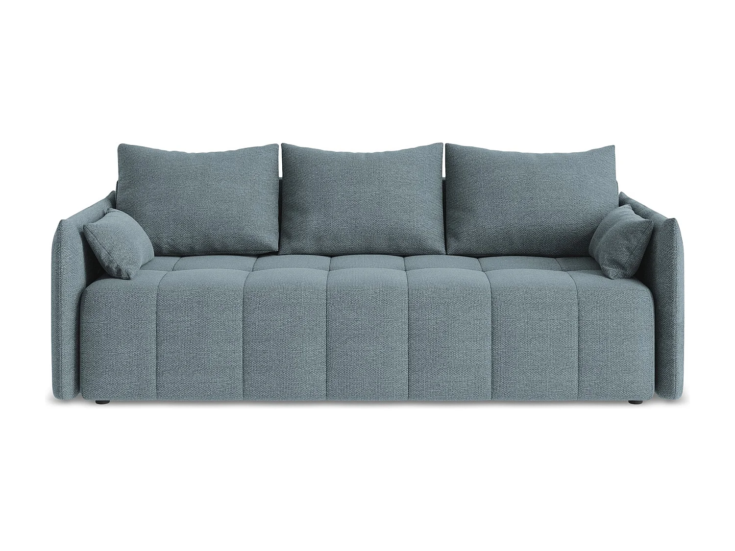 Canapé 3 places convertible en tissu bouclette - jeans - MOKU