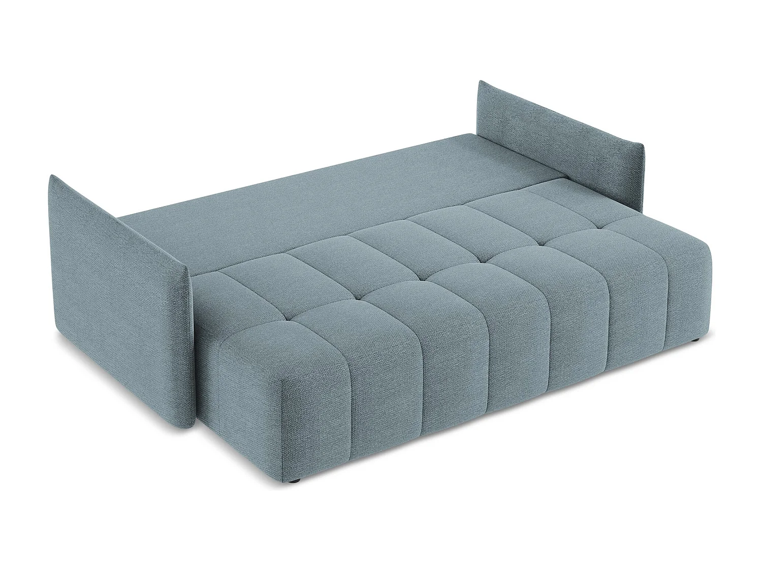 Canapé 3 places convertible en tissu bouclette - jeans - MOKU