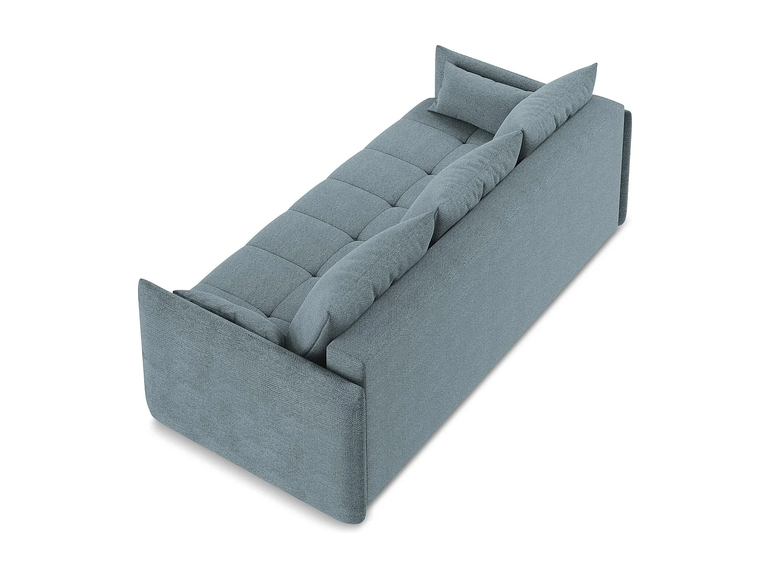 Canapé 3 places convertible en tissu bouclette - jeans - MOKU
