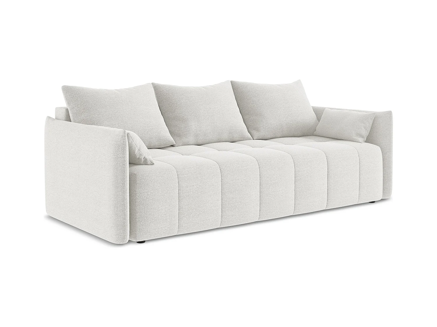 3-Sitzer Sofa mit Schlaffunktion - - Bouclé - Weiß - MOKU