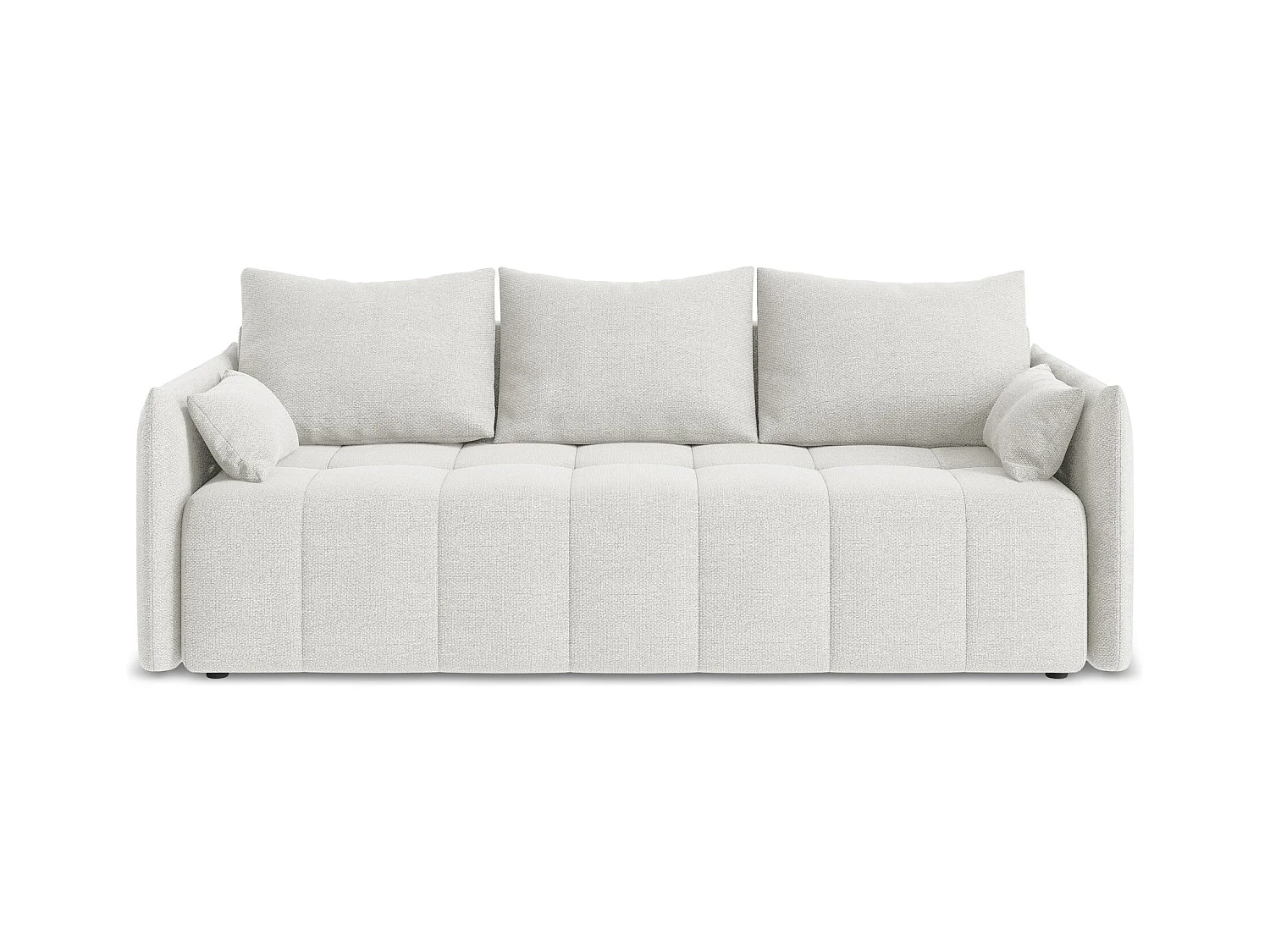 3-Sitzer Sofa mit Schlaffunktion - - Bouclé - Weiß - MOKU