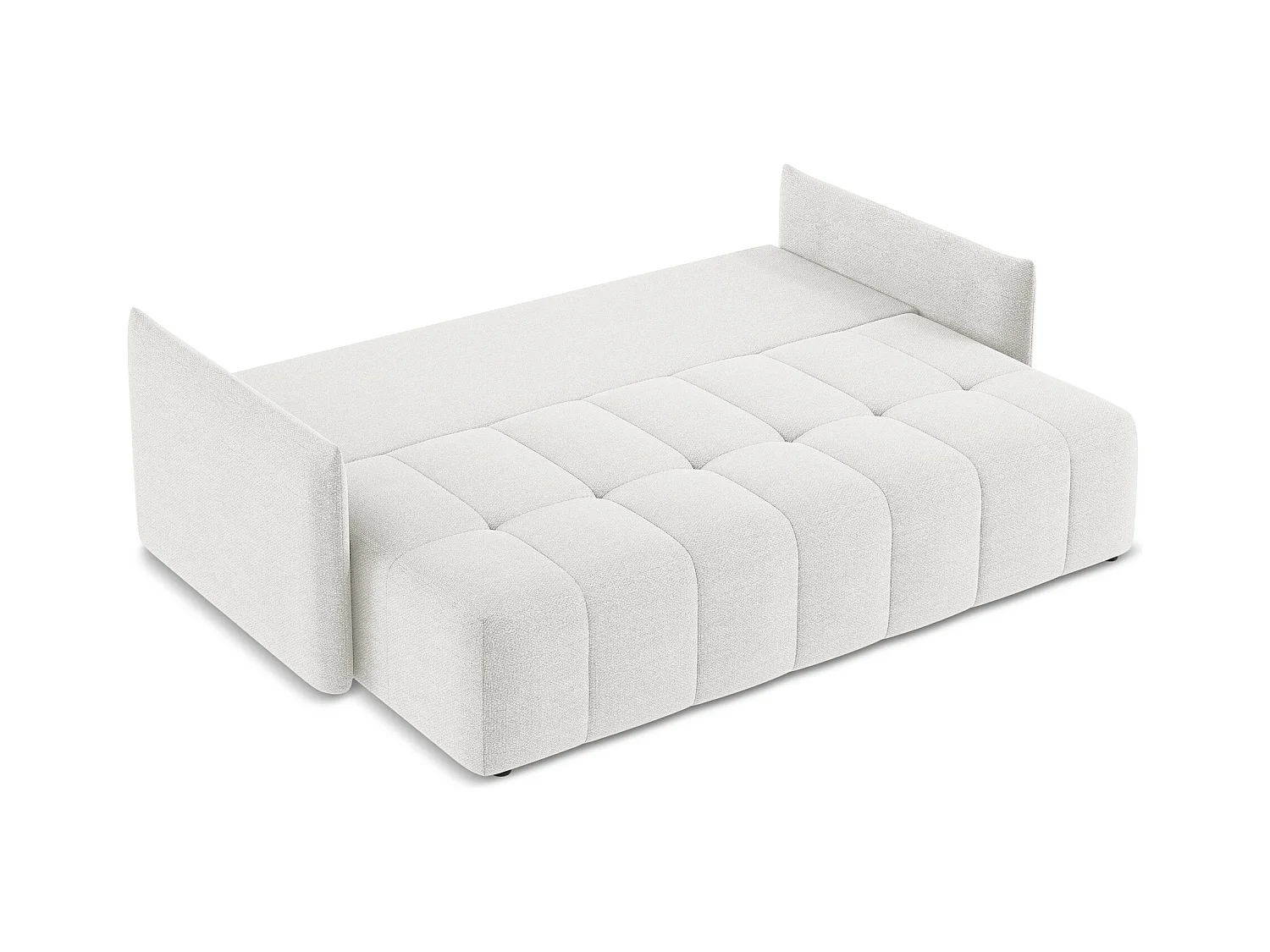3-Sitzer Sofa mit Schlaffunktion - - Bouclé - Weiß - MOKU