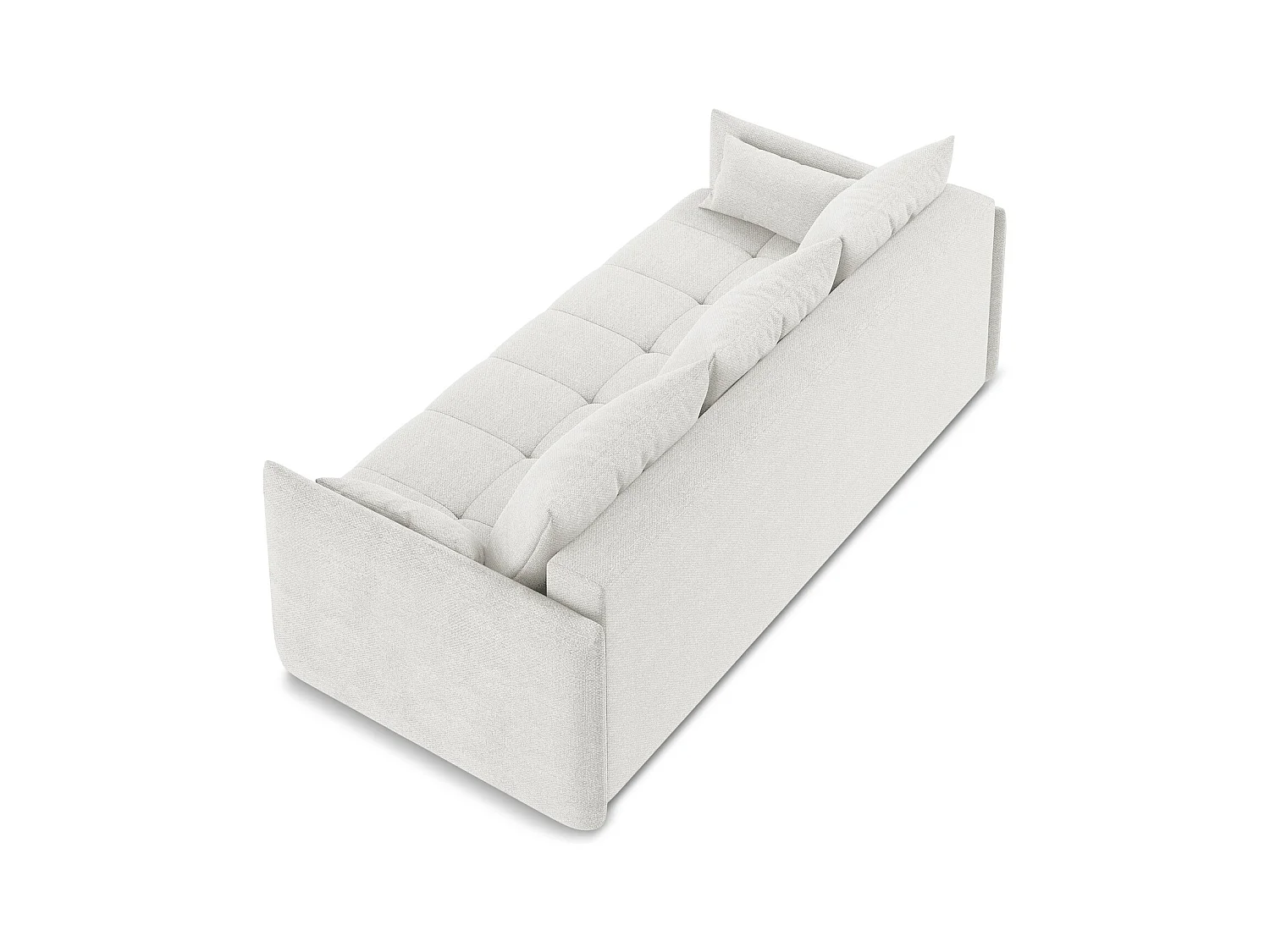 3-Sitzer Sofa mit Schlaffunktion - - Bouclé - Weiß - MOKU