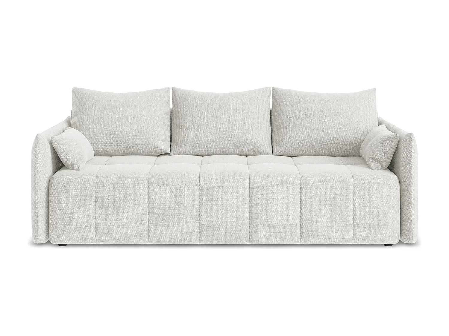 Kanapa 3-osobowa z funkcją spania - z tkaniny bouclé - biały - MOKU