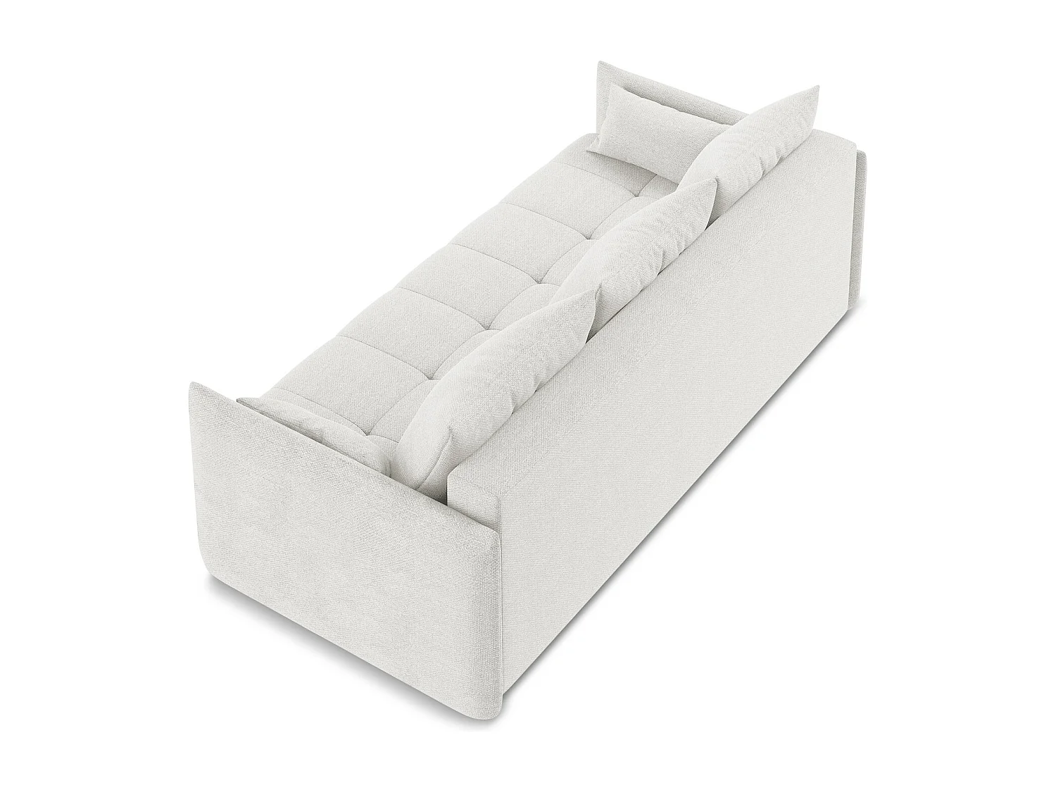 Kanapa 3-osobowa z funkcją spania - z tkaniny bouclé - biały - MOKU