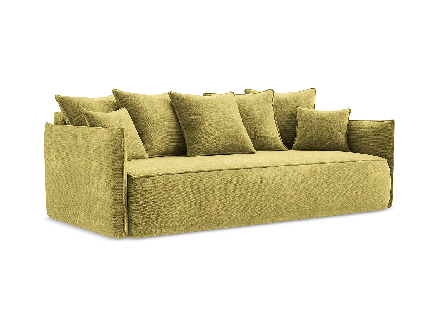 Sofá cama de 3 plazas de tela chenilla verde lima - HULA