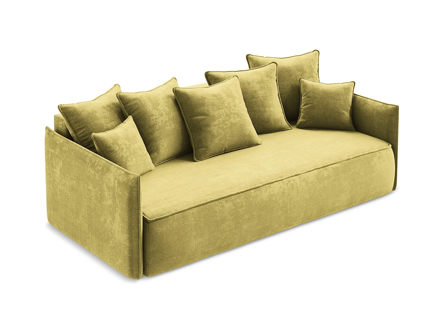 Sofá cama de 3 plazas de tela chenilla verde lima - HULA