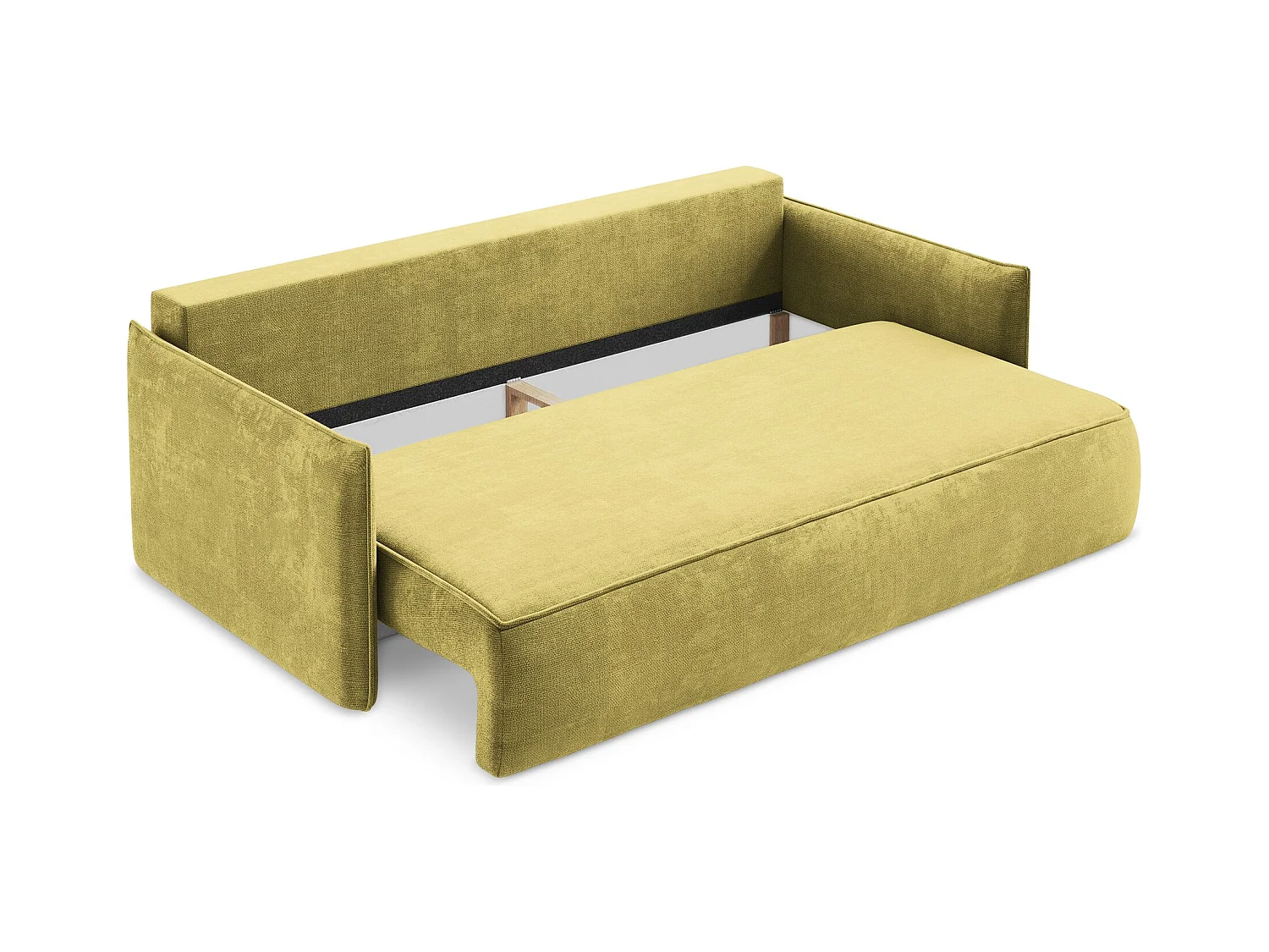 Sofá cama de 3 plazas de tela chenilla verde lima - HULA