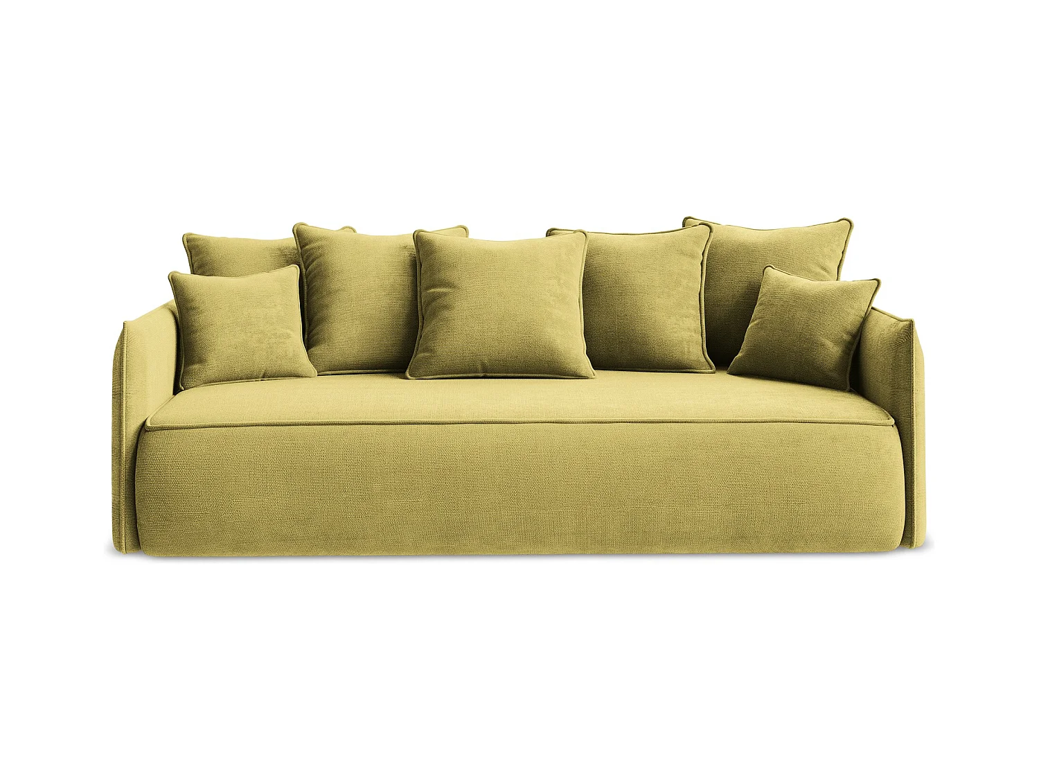 3-Sitzer Sofa mit Schlaffunktion - - Chenille - Limettengrün - HULA