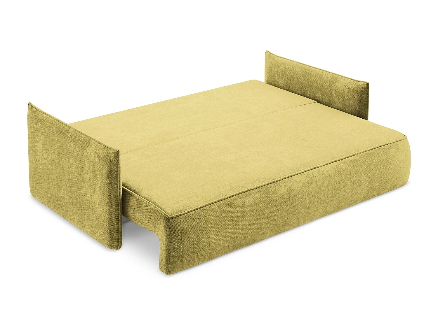 Canapé 3 places convertible en tissu chenille - vert citron - HULA