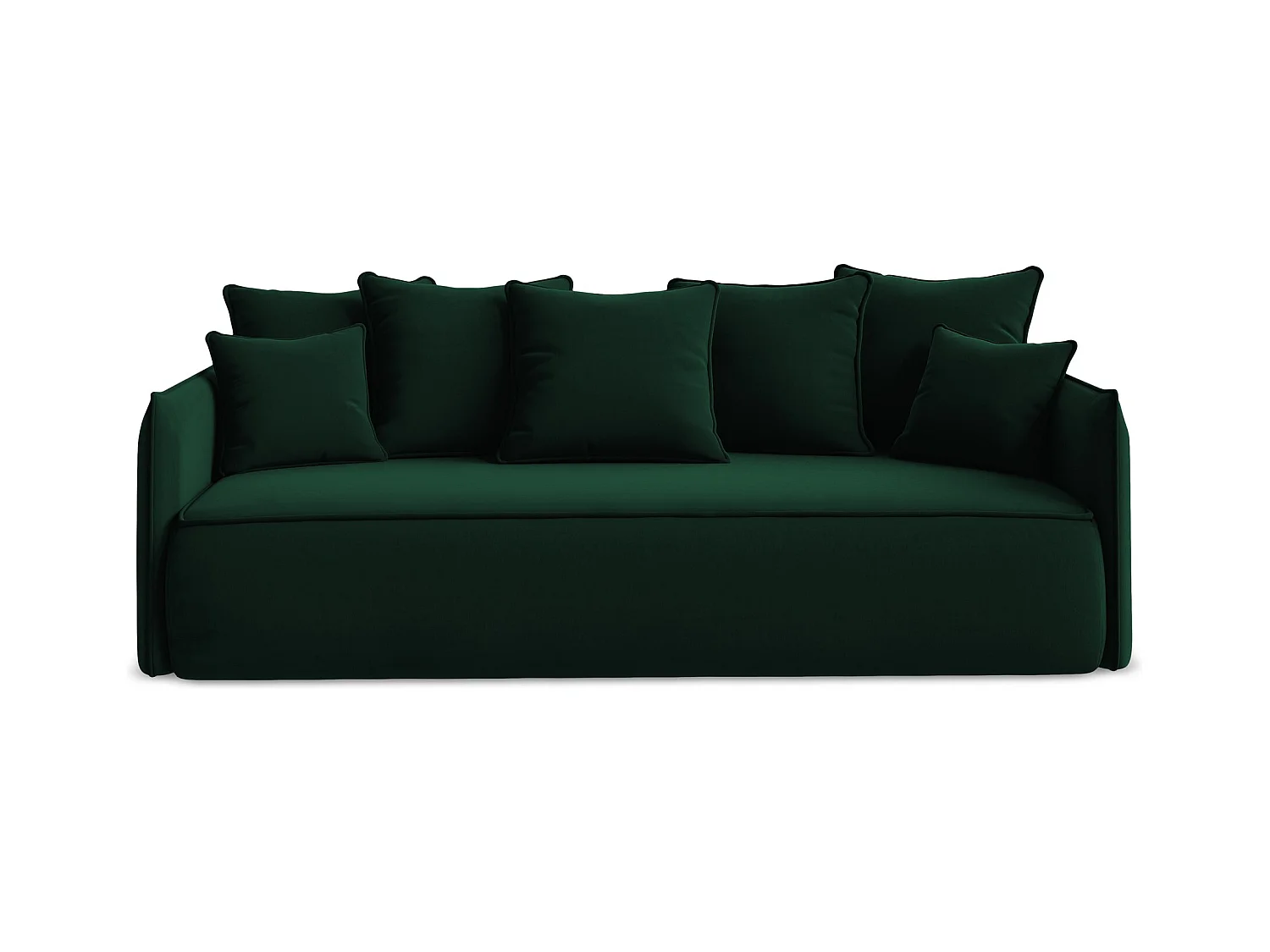 3-Sitzer Sofa mit Schlaffunktion - - Samt - Flaschengrün - HULA