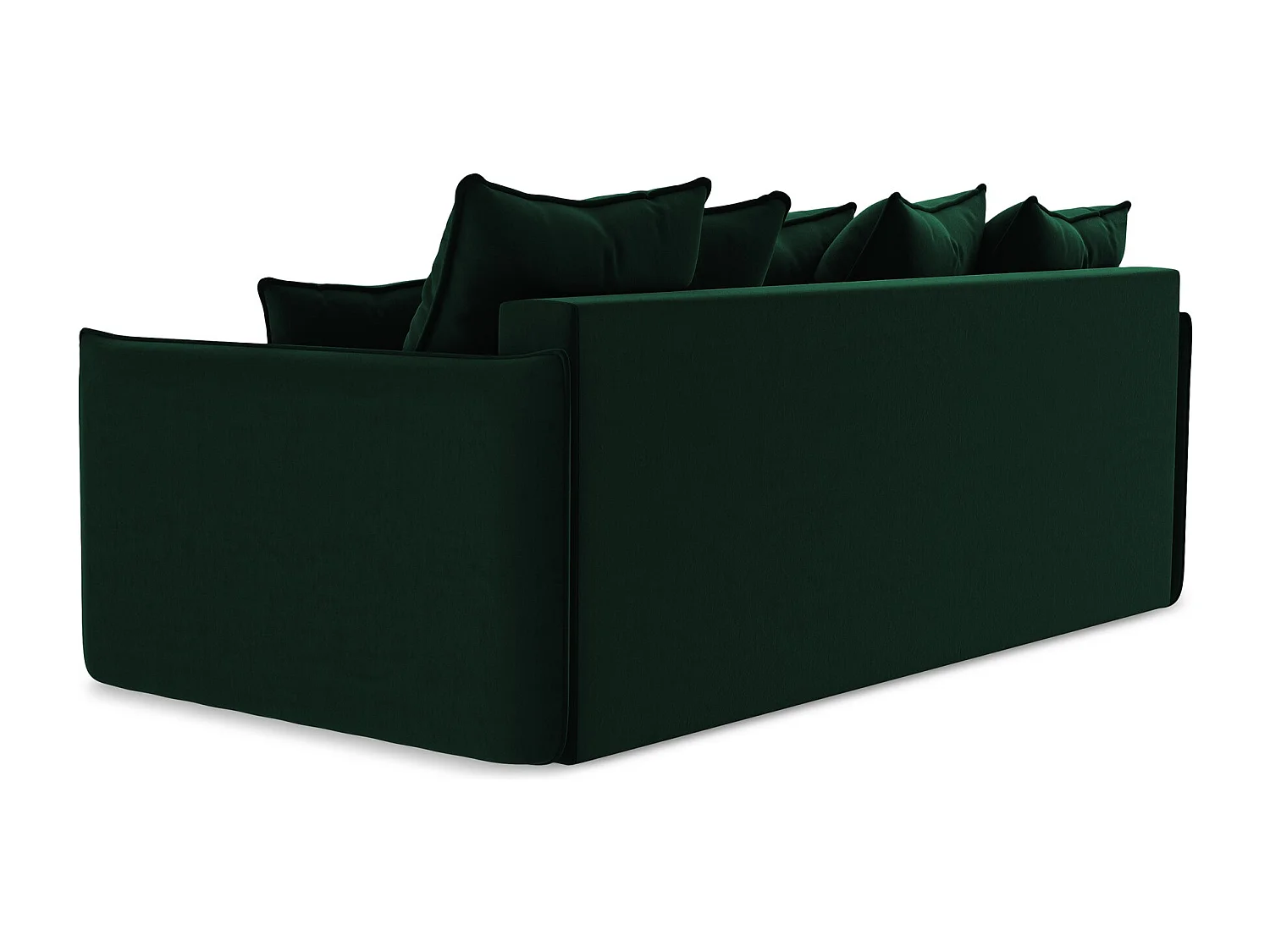 3-Sitzer Sofa mit Schlaffunktion - - Samt - Flaschengrün - HULA