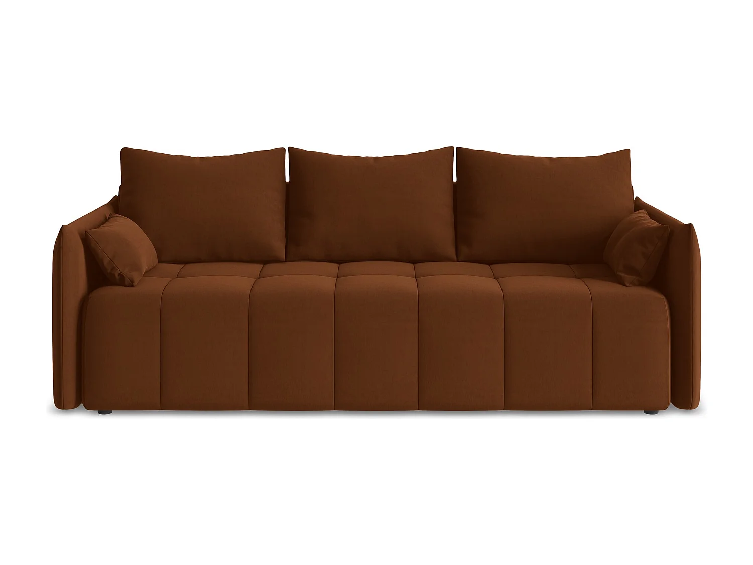 Canapé 3 places convertible en velours - terre cuite - MOKU