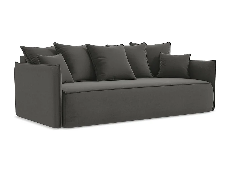 Driezits-slaapbank van staal velours - HULA