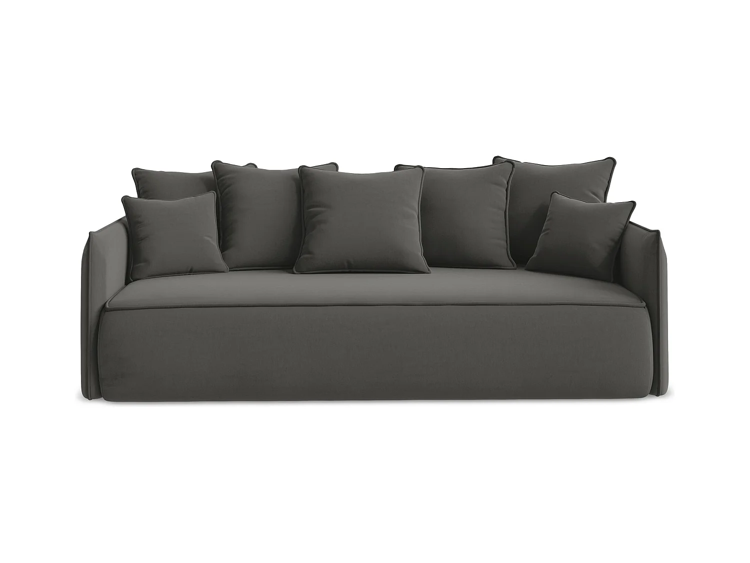 Driezits-slaapbank van staal velours - HULA