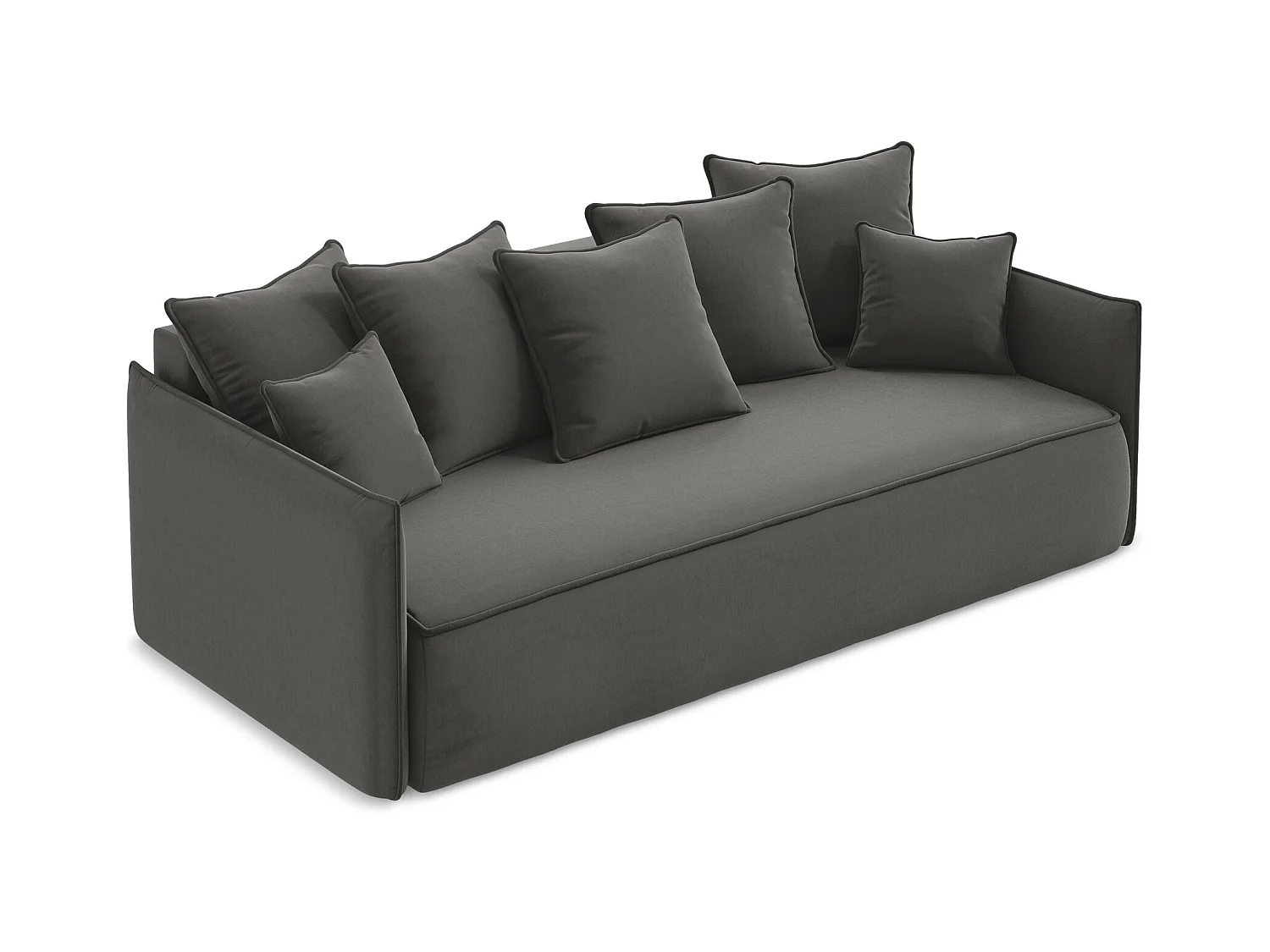 Driezits-slaapbank van staal velours - HULA