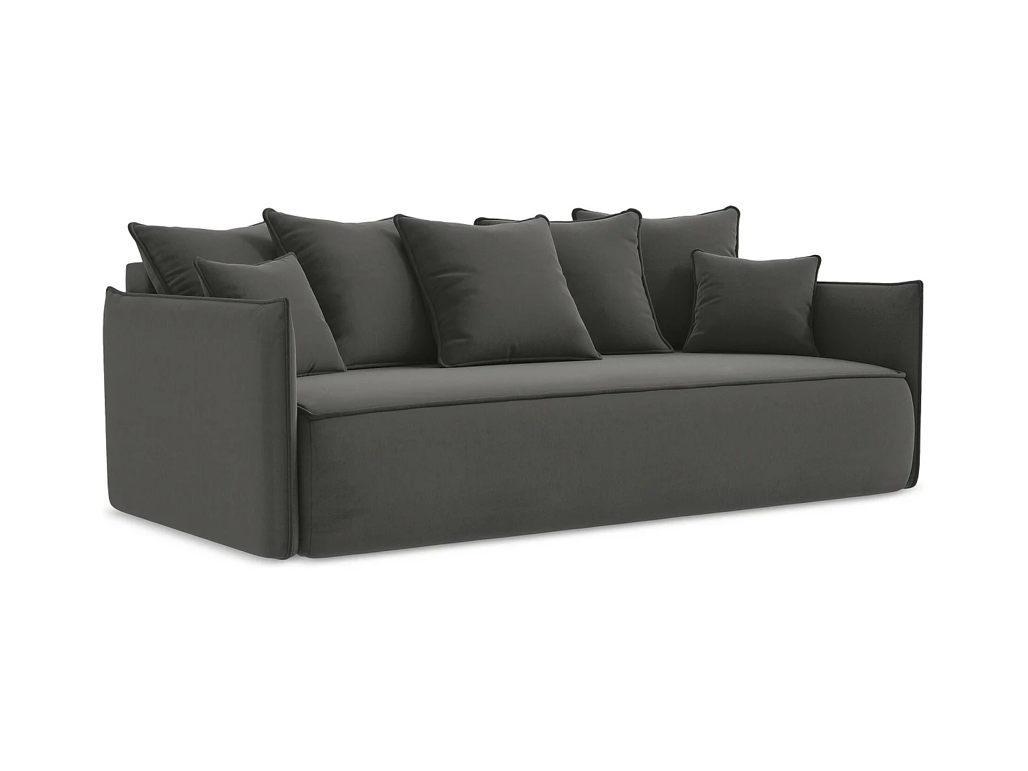 3-Sitzer Sofa mit Schlaffunktion - - Samt - Stahl - HULA