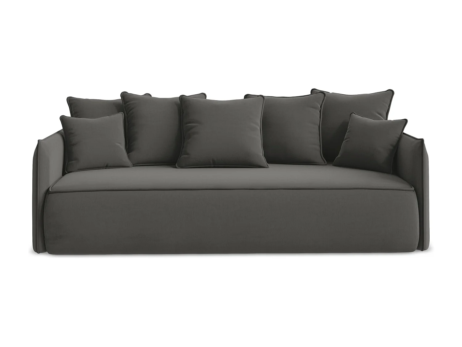 Canapé 3 places convertible en velours - acier - HULA