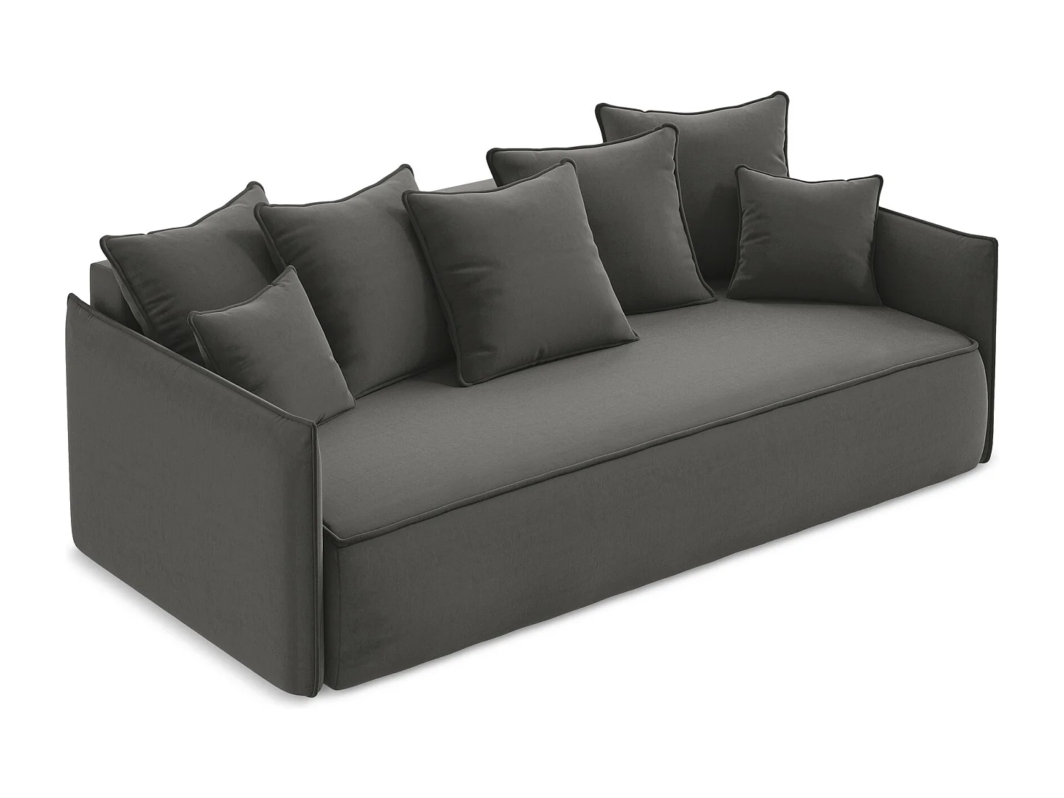 Canapé 3 places convertible en velours - acier - HULA