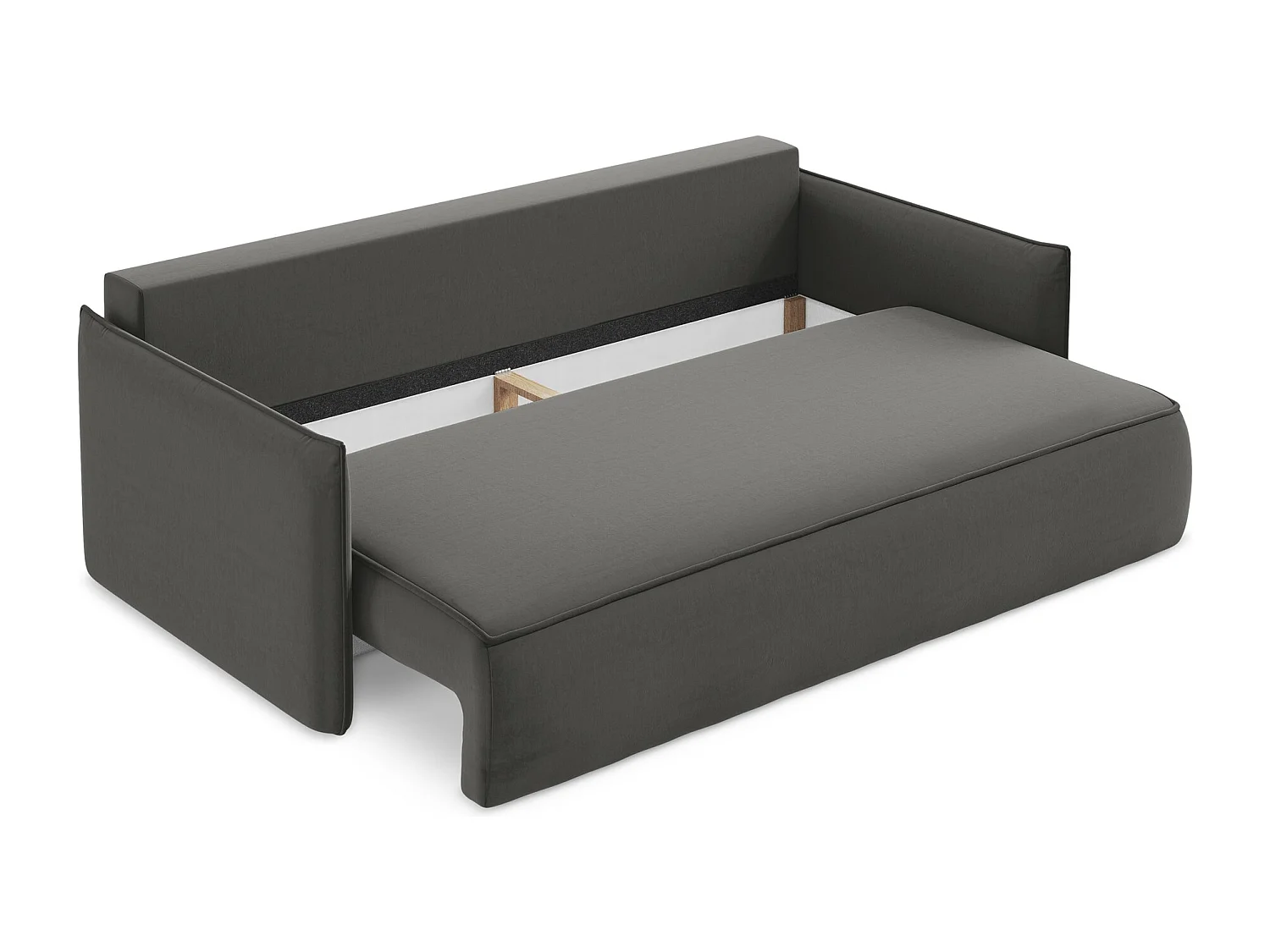 Canapé 3 places convertible en velours - acier - HULA