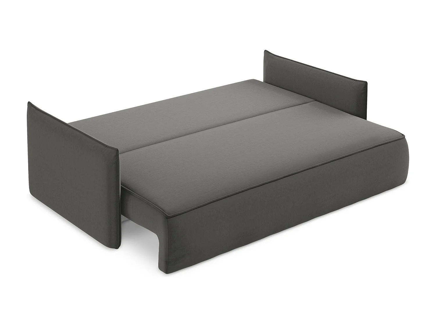 Canapé 3 places convertible en velours - acier - HULA