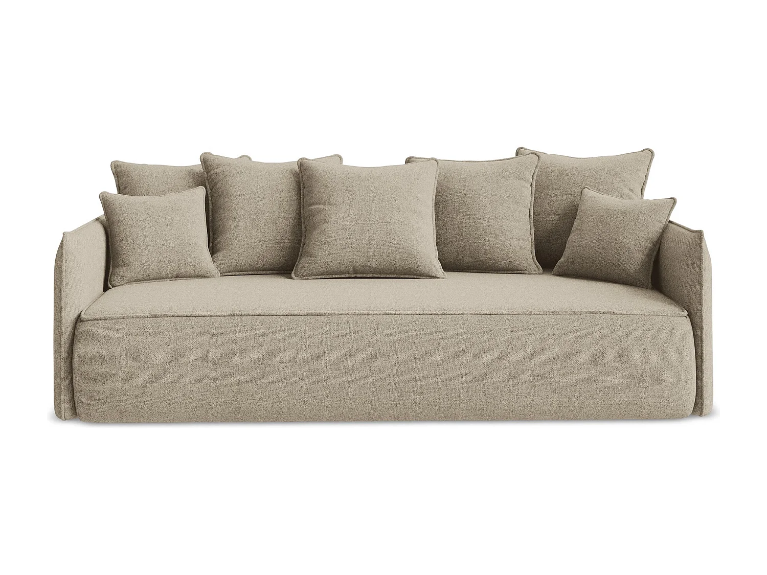 Canapé 3 places convertible en tissu texturé - beige - HULA