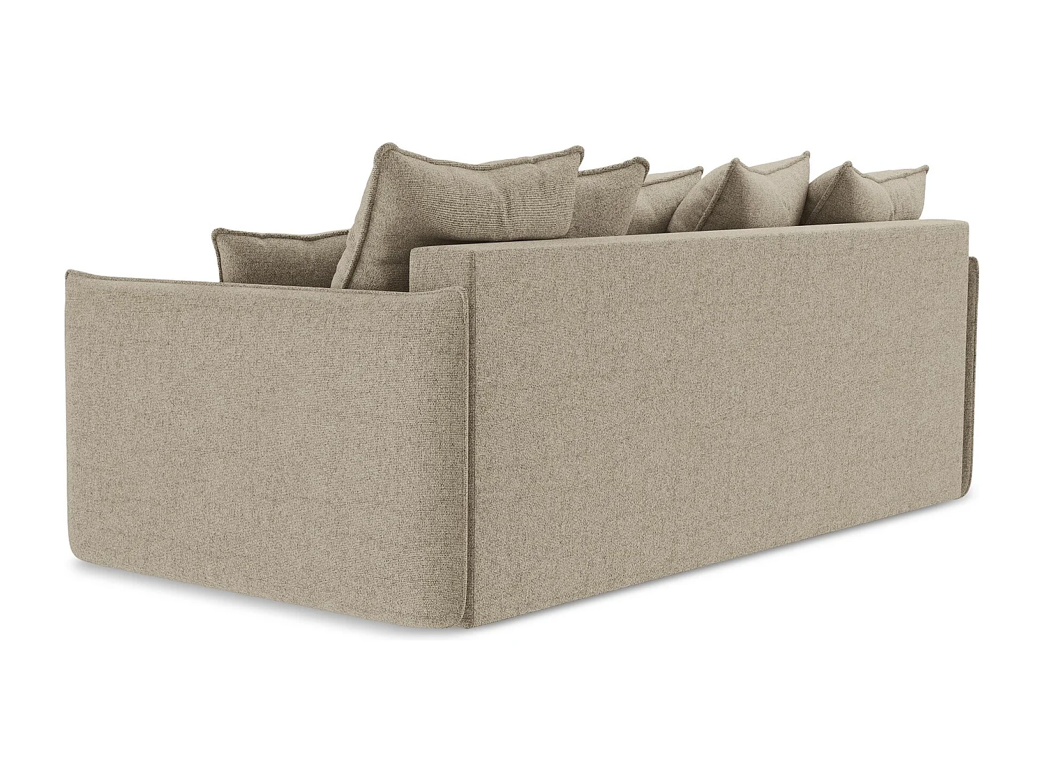 Canapé 3 places convertible en tissu texturé - beige - HULA