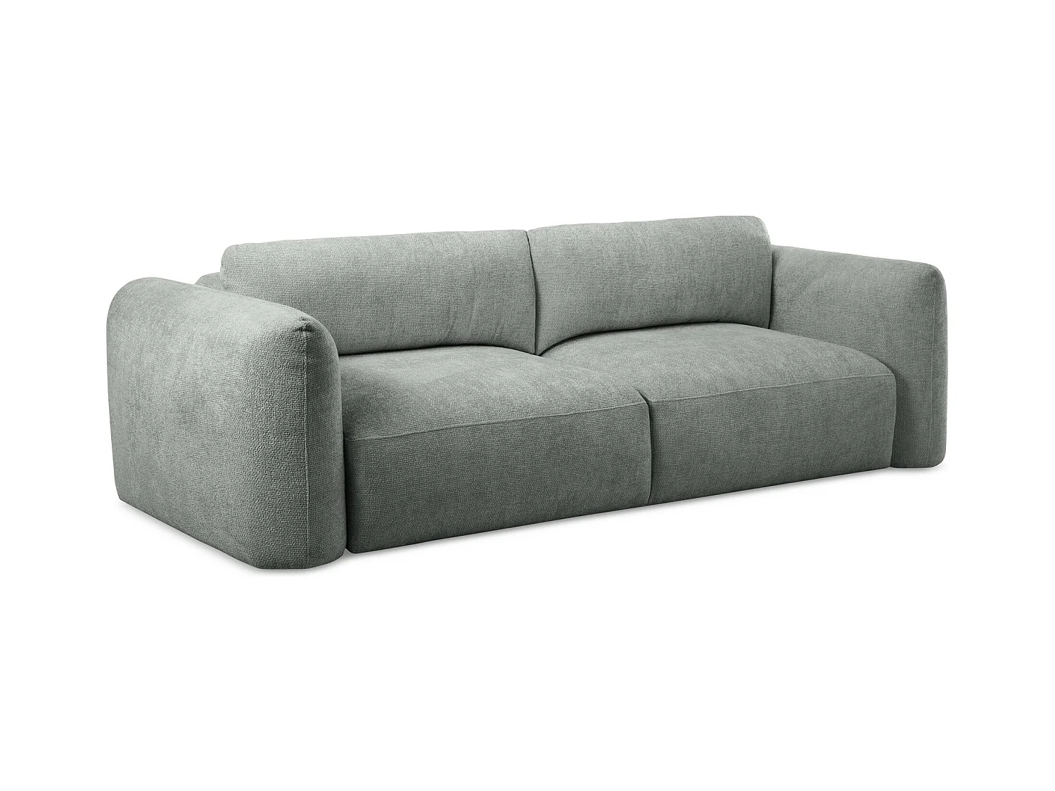 Canapé 3 places convertible en tissu chenille - gris - MELE