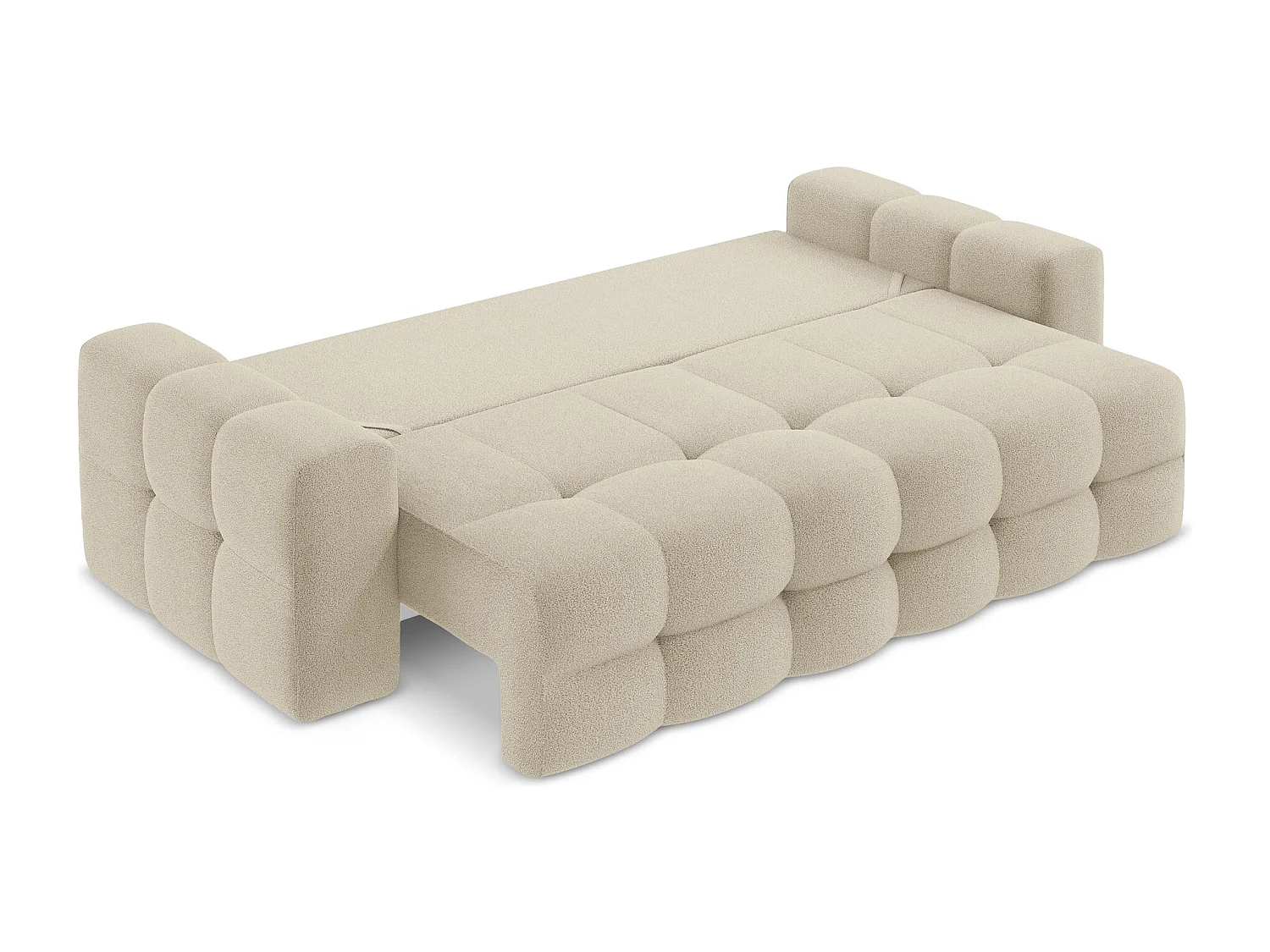 Kanapa 3-osobowa z funkcją spania - z tkaniny bouclé - ciemny beż - MILU