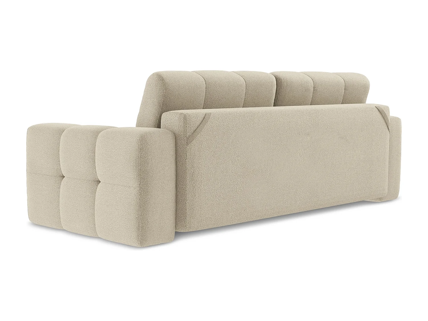 Kanapa 3-osobowa z funkcją spania - z tkaniny bouclé - ciemny beż - MILU