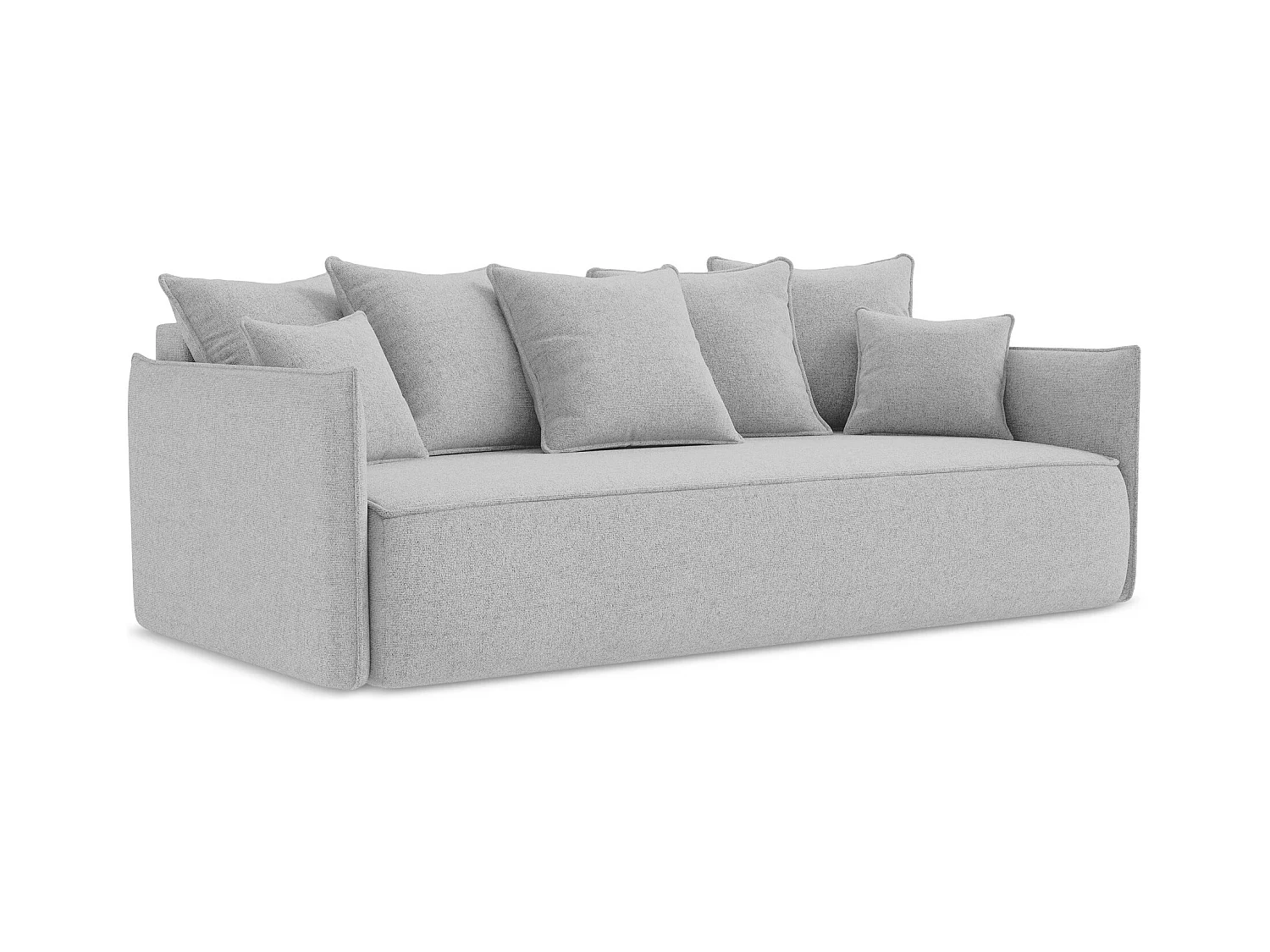 Canapé 3 places convertible en tissu texturé - gris - HULA