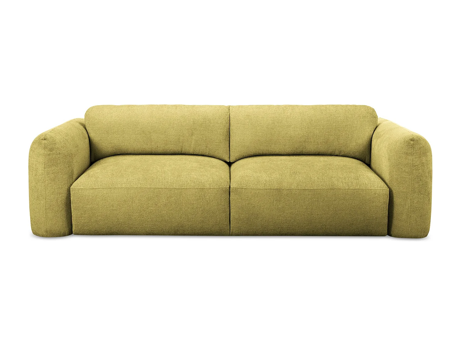 Canapé 3 places convertible en tissu chenille - vert citron - MELE