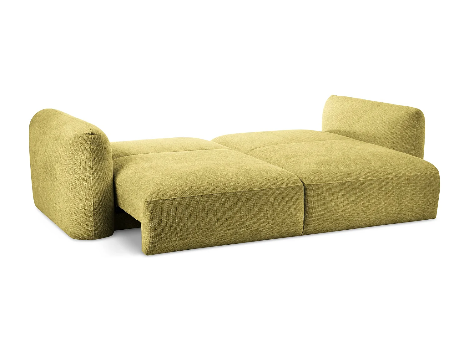 Canapé 3 places convertible en tissu chenille - vert citron - MELE