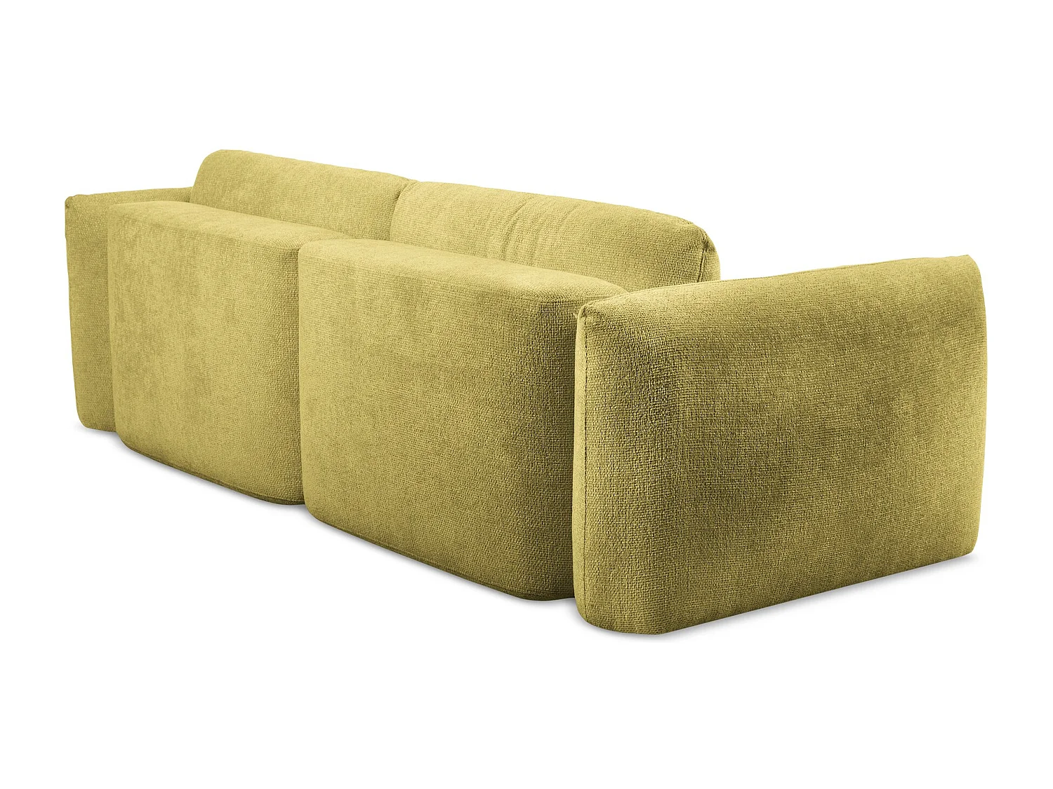Canapé 3 places convertible en tissu chenille - vert citron - MELE