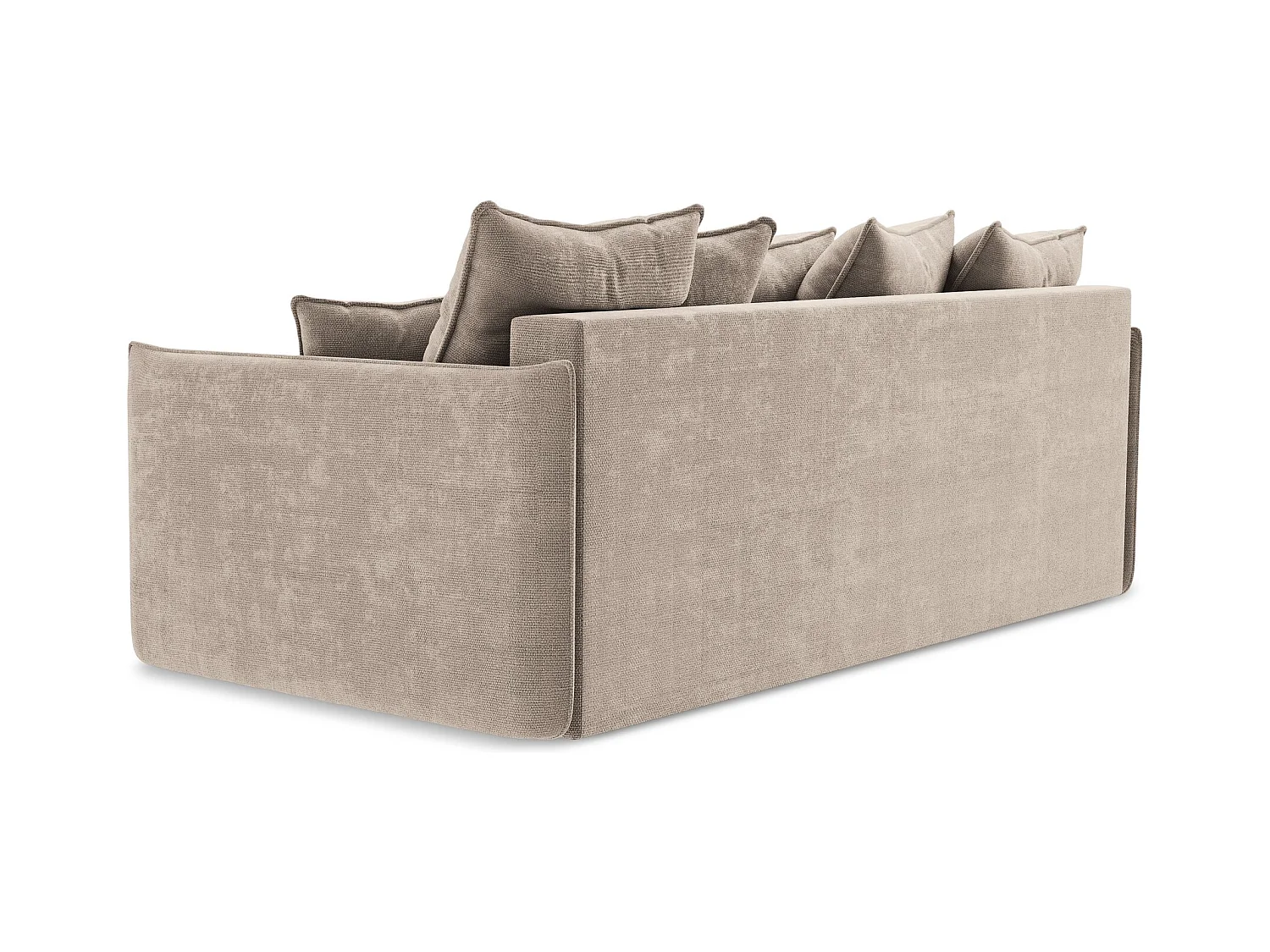 Driezits-slaapbank van donkerbeige chenille stof - HULA