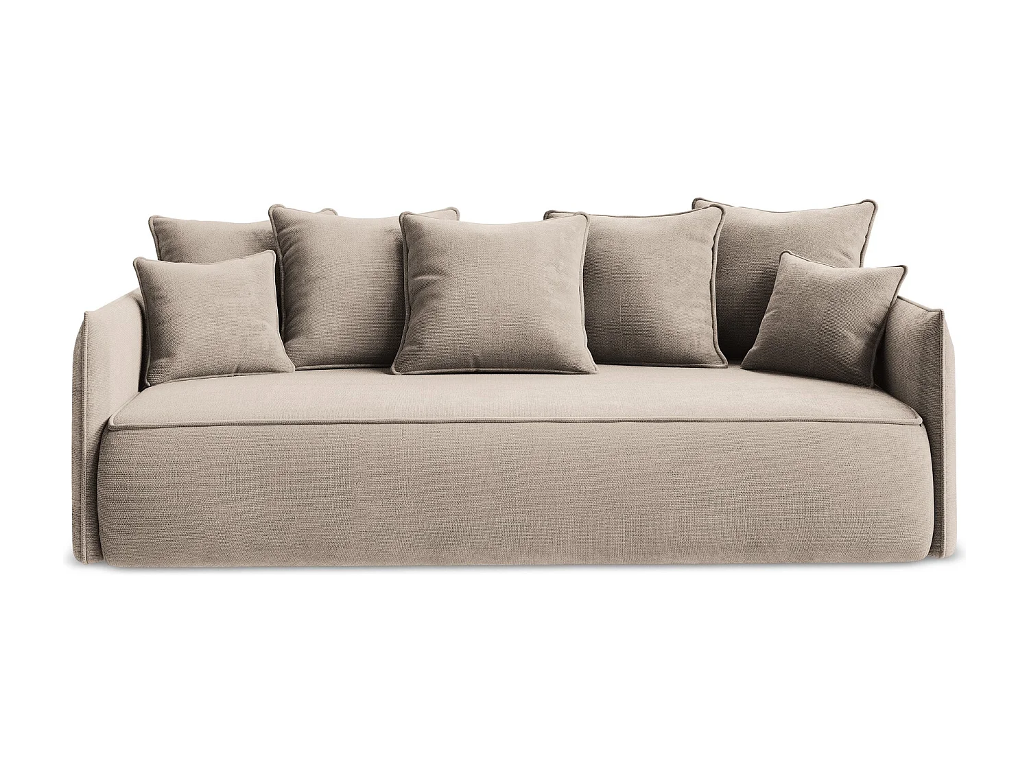 Kanapa 3-osobowa z funkcją spania - z tkaniny szenilowej - ciemny beż - HULA